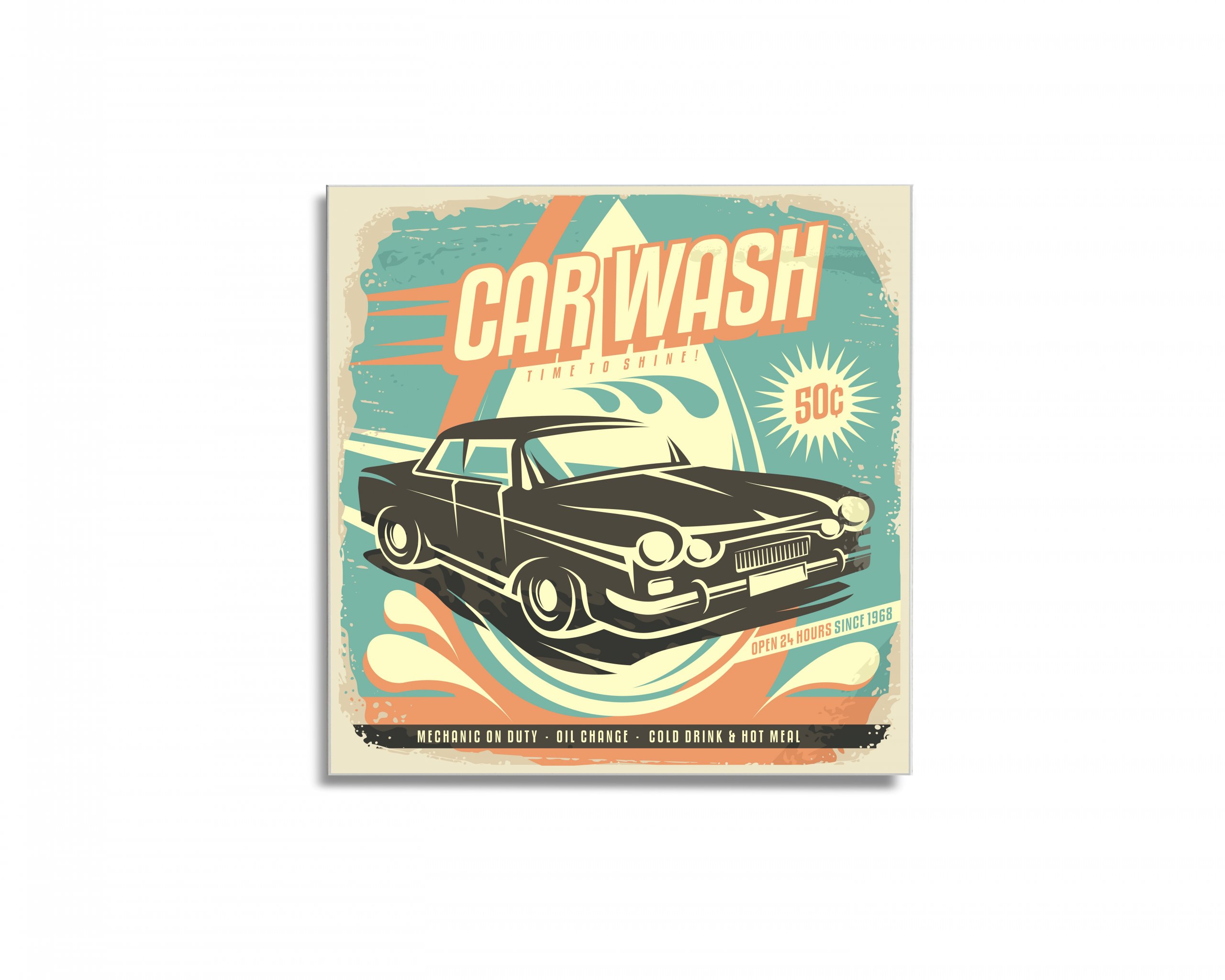 Magnetická tabuľa easy - motív Retro Car Wash