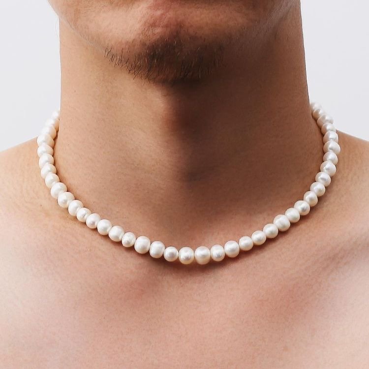 Mens Pearl necklace
