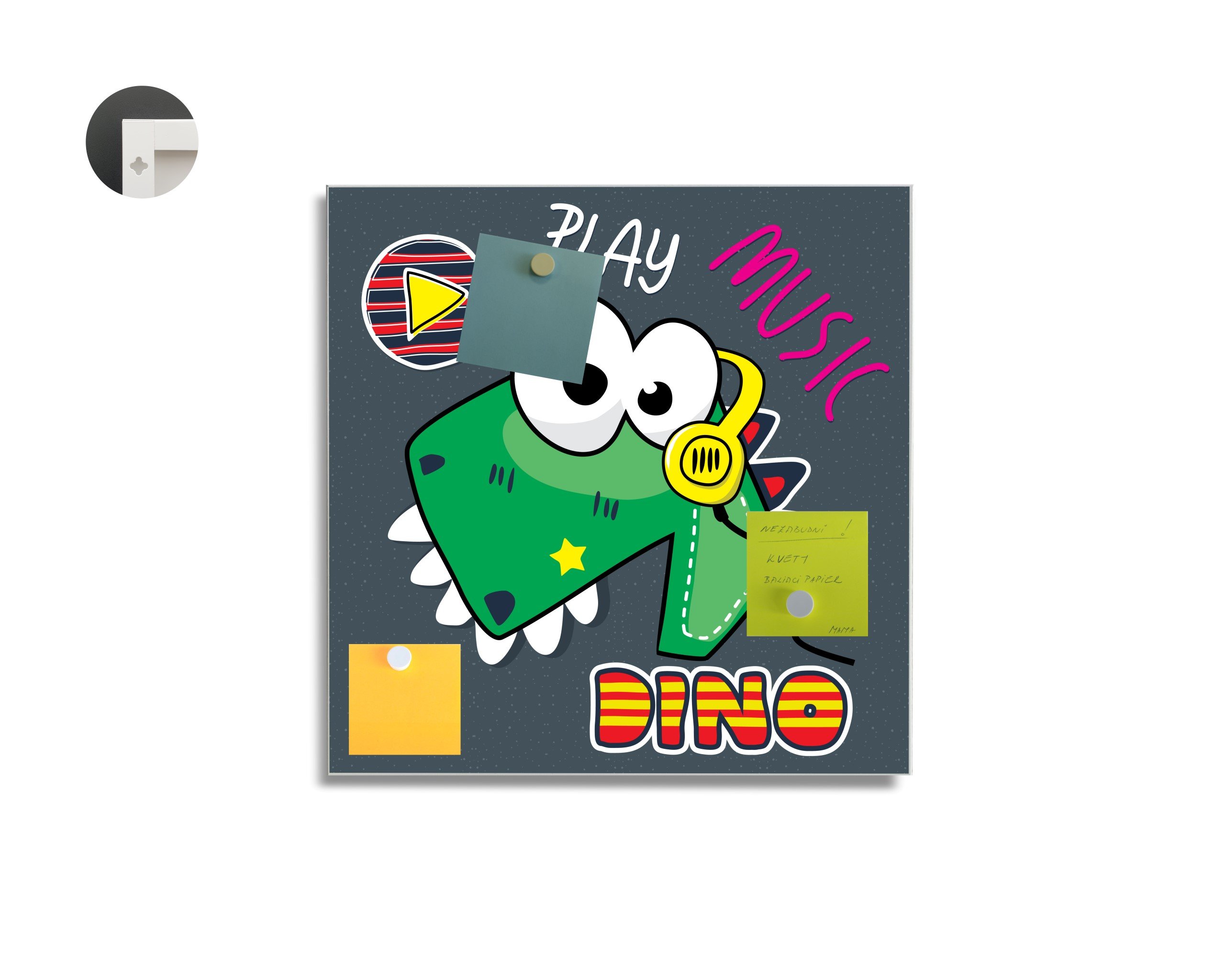 Magnetická tabuľa easy - motív Dino